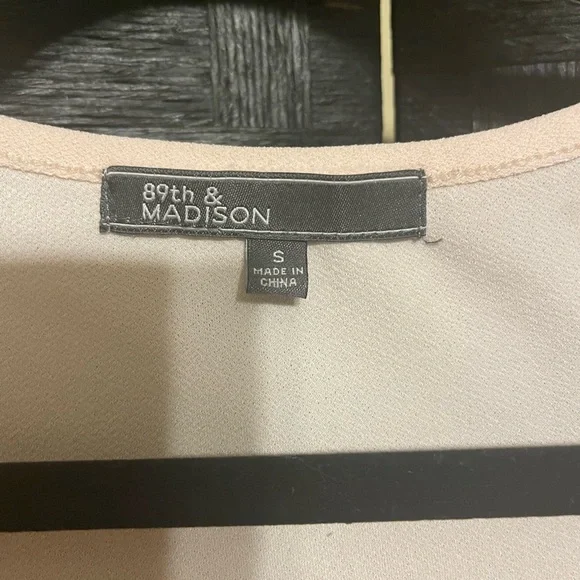 89th & Madison Womens Baby Pink Ruffle Sleeve Blouse Small - Picture 3 of 7